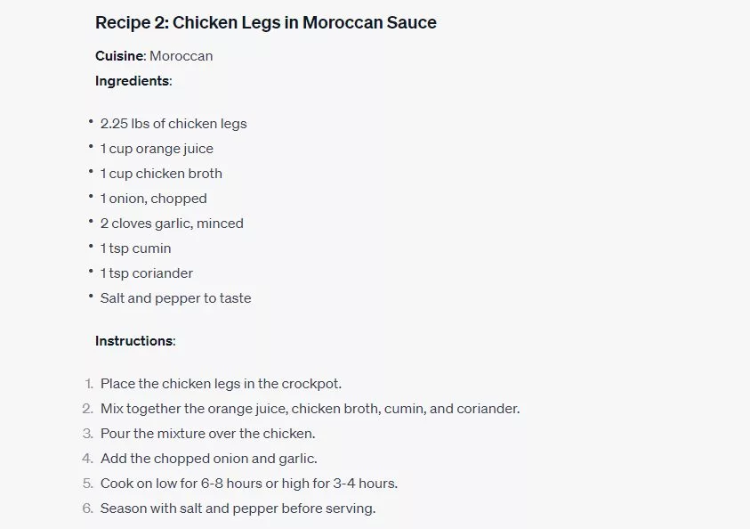 Recipe Chicken Legs in Moroccan Sauce