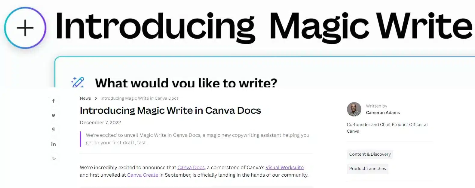 Canva Magic Write
