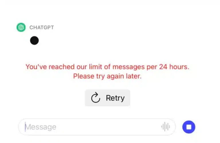 ChatGPT 24-Hour Limit Error