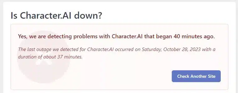 character ai is down